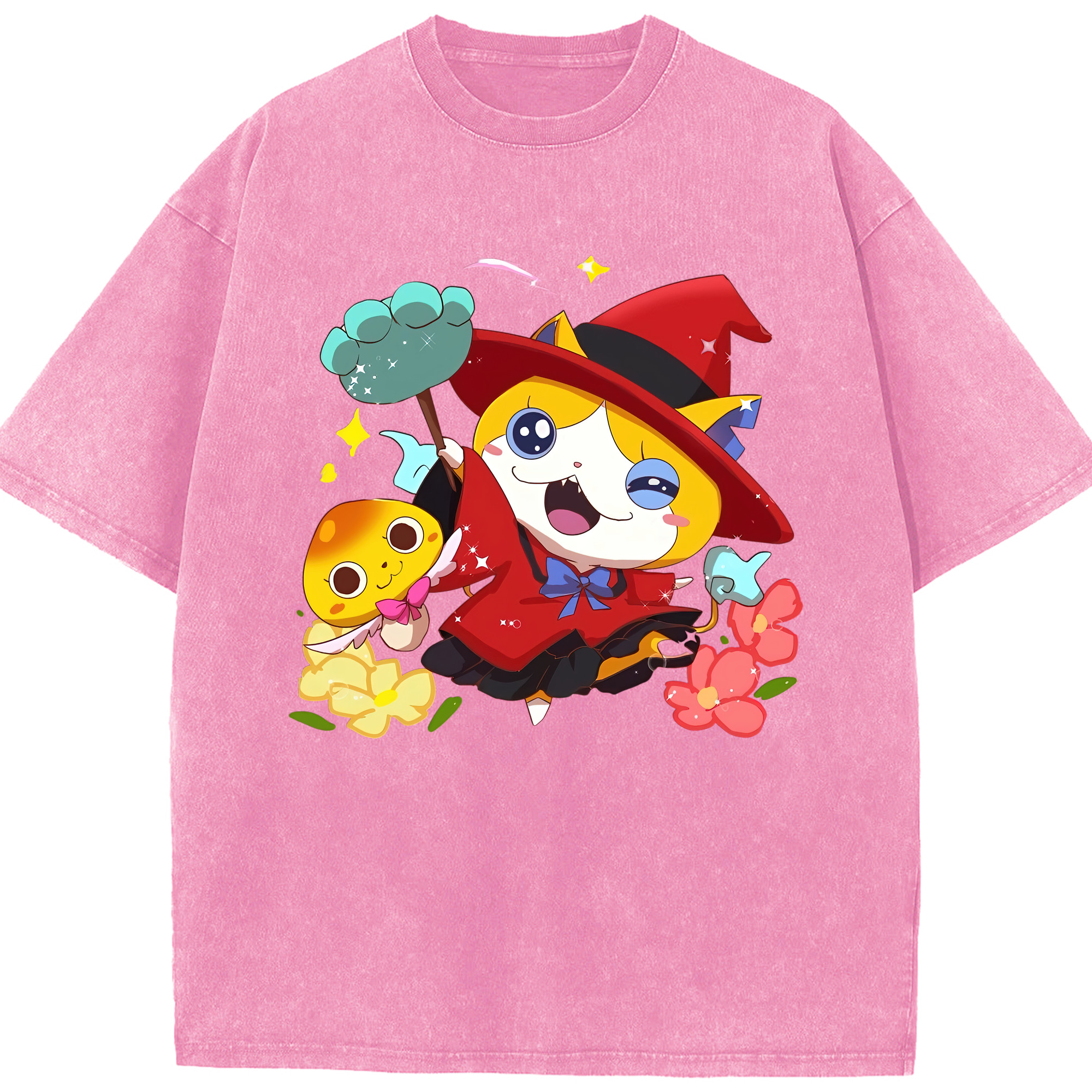 （画像用） 妖怪ウォッチ Yo-kai Watch 綿100% ヴィンテージ風 半袖Tシャツ（フロントプリント）